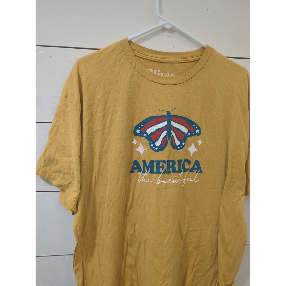 Oliver and Otis 100% cotton XL America the beautiful butterfly t-shirt summer